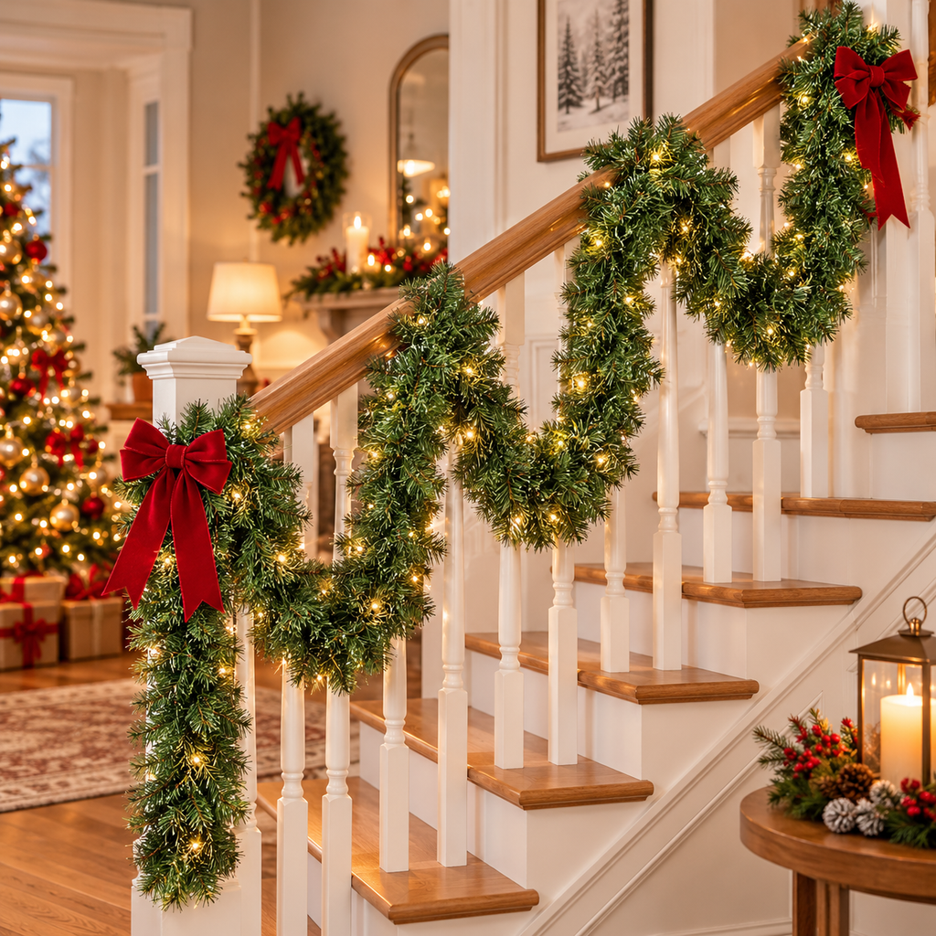 Evergreen Christmas Garland – 9 FT