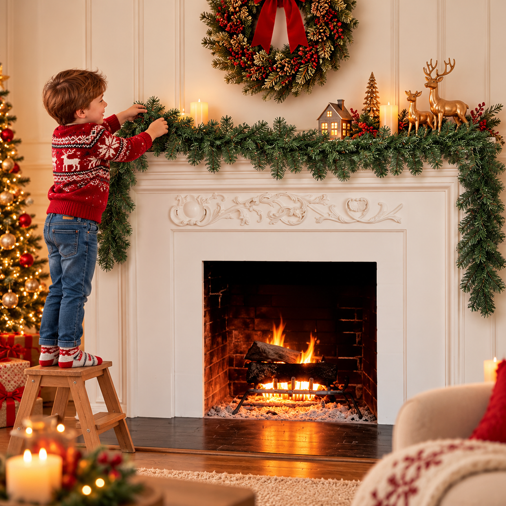 Evergreen Christmas Garland – 9 FT