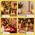 Golden Reindeer Figurines – Set of 4