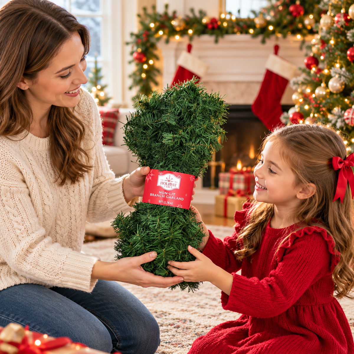 Evergreen Christmas Garland – 9 FT