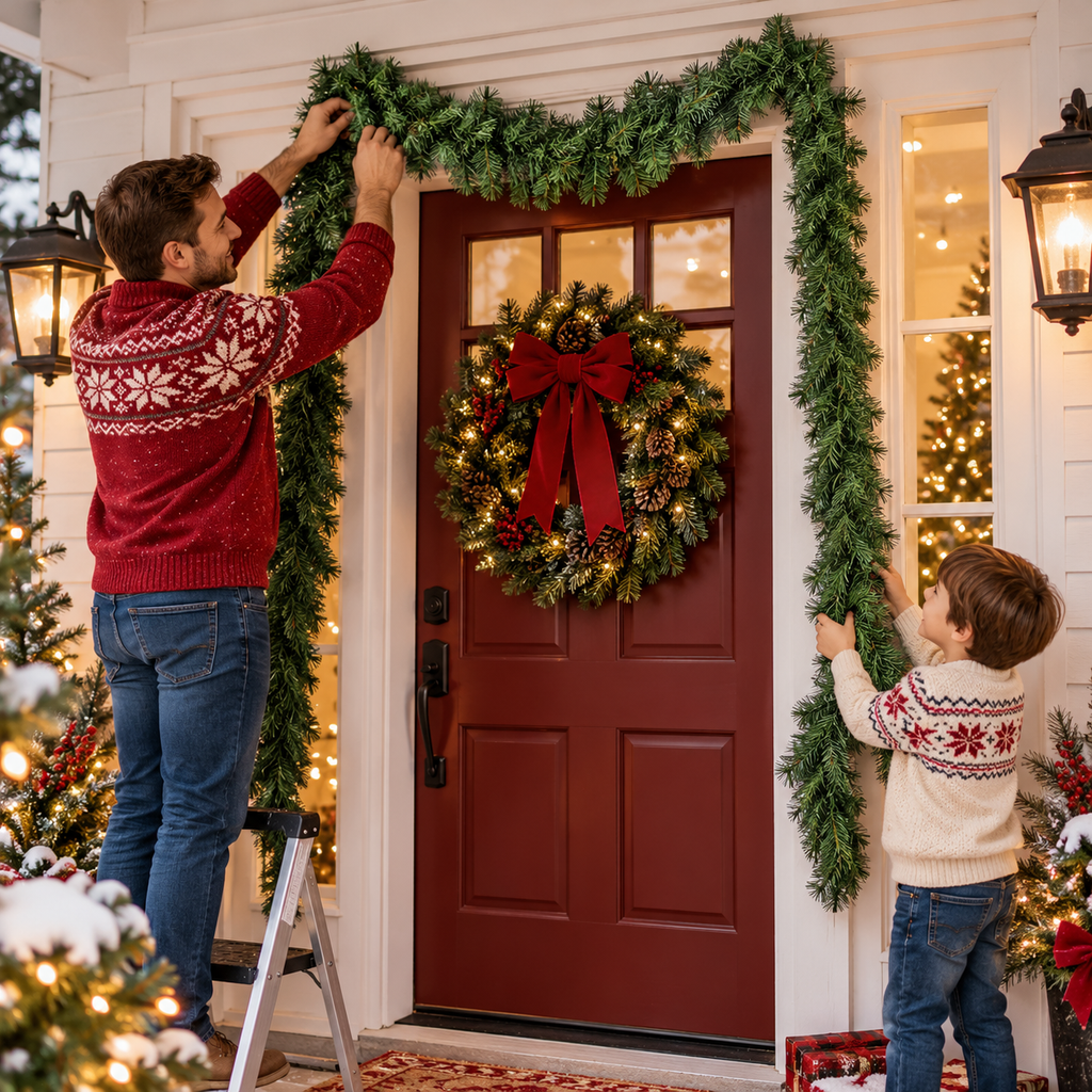 Evergreen Christmas Garland – 9 FT